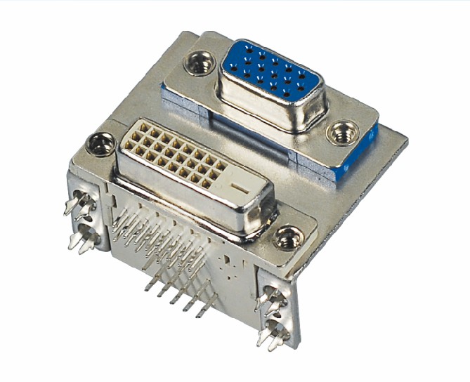 VGA 15F VS DVI+ F90° DIP